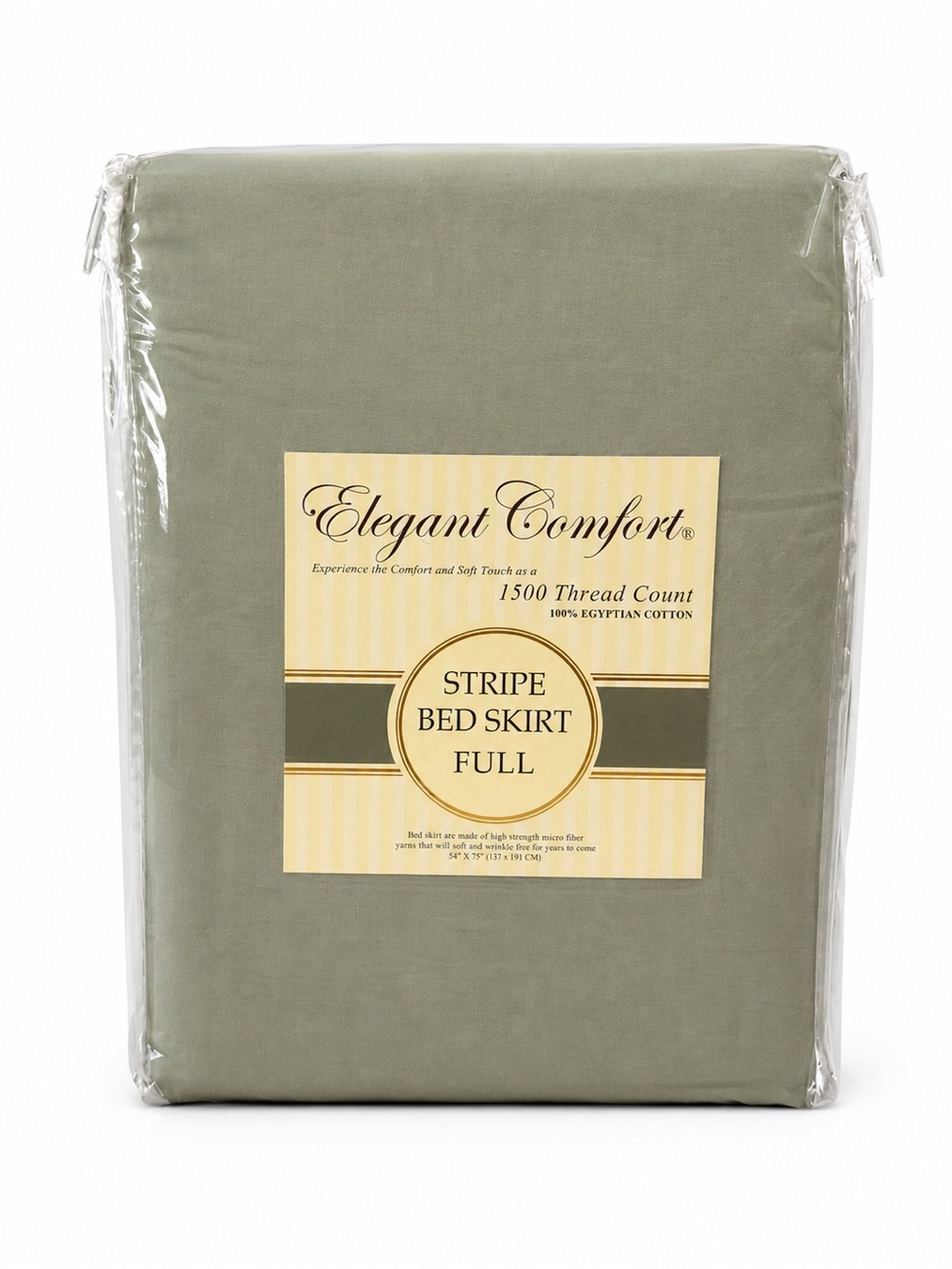 Sage Green Stripe Bed Skirt - Full